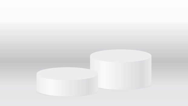 blnk white podium on white background for product display advertisement and graphic design element vector