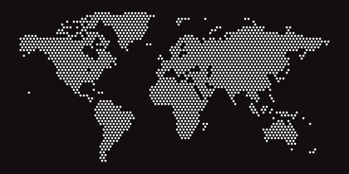 white polygon world map vector