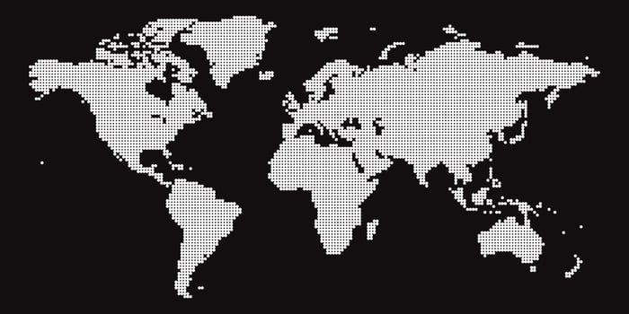 white dots world map vector