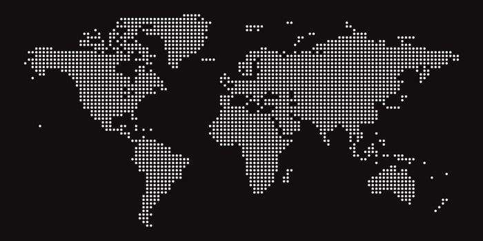 white dots world map vector
