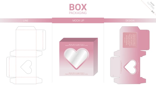 Box packaging and mockup die cut template vector