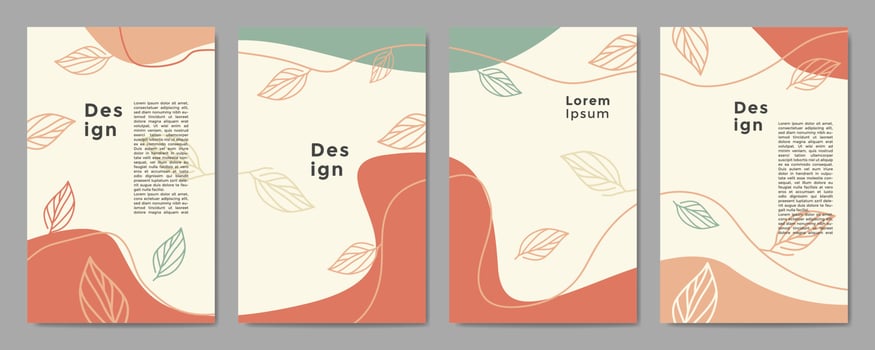 Nature background poster design template in pastel color vector