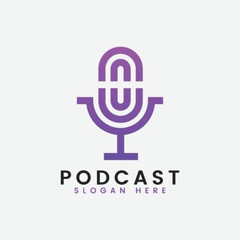 podcast logo template Free Vector