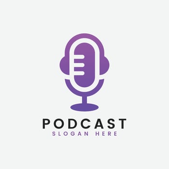 podcast logo template Free Vector