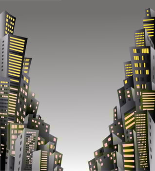 Many houses in the town on the blue vector