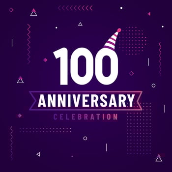 100 years anniversary greetings card, 100 anniversary celebration background free vector. vector