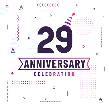 29 years anniversary greetings card, 29 anniversary celebration background free vector. vector