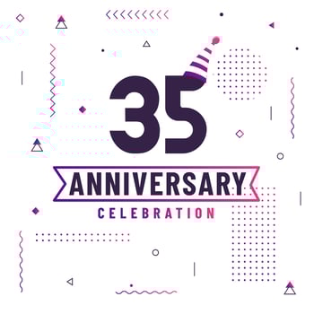 35 years anniversary greetings card, 35 anniversary celebration background free vector. vector