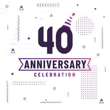 40 years anniversary greetings card, 40 anniversary celebration background free vector. vector
