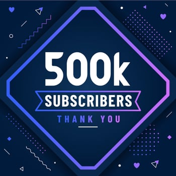 Thank you 500K subscribers, 500000 subscribers celebration modern colorful design. vector