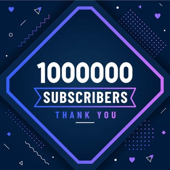 Thank you 1000000 subscribers, 1M subscribers celebration modern colorful design. vector