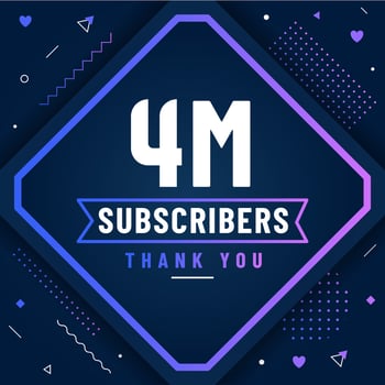 Thank you 4M subscribers, 4000000 subscribers celebration modern colorful design. vector