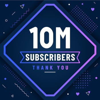 Thank you 10M subscribers, 10000000 subscribers celebration modern colorful design. vector