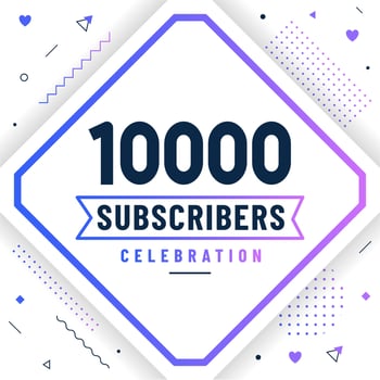 Thank you 10000 subscribers, 10K subscribers celebration modern colorful design. vector