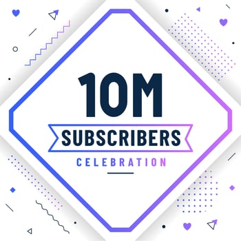 Thank you 10M subscribers, 10000000 subscribers celebration modern colorful design. vector