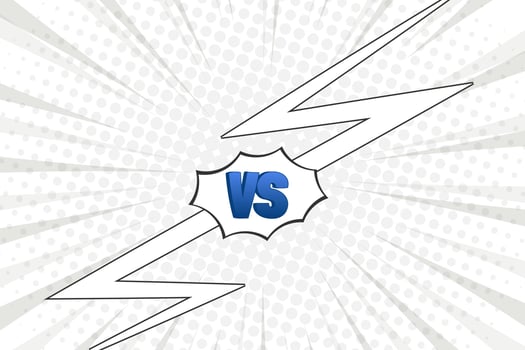 Vector versus fight comic pop art background design white color