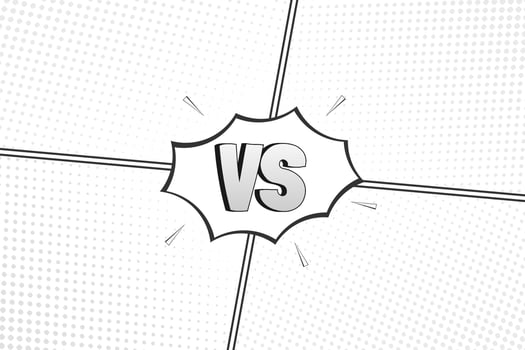 Vector versus comic pop art background design white color