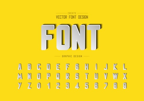 Paper cut font and round alphabet vector, Typeface and letter number design, Graphic text on background vector
