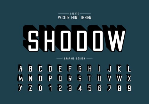 Font and alphabet vector, Typeface and letter number design, Graphic text on background vector