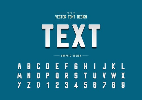 Round font and alphabet vector, Typeface and letter number design, Graphic text on background vector