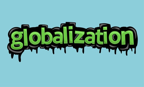GLOBALIZATION background writing vector design