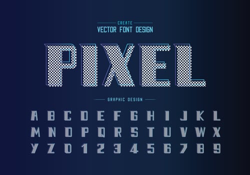 Bold Font and alphabet vector, Modern Typeface and letter number design, Graphic text on background vector