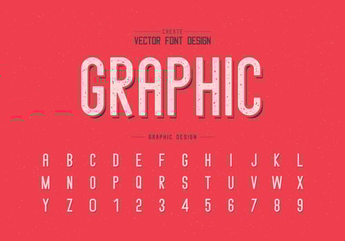 Texture Font and alphabet vector, Letter typeface and number design, Graphic text on grunge background vector
