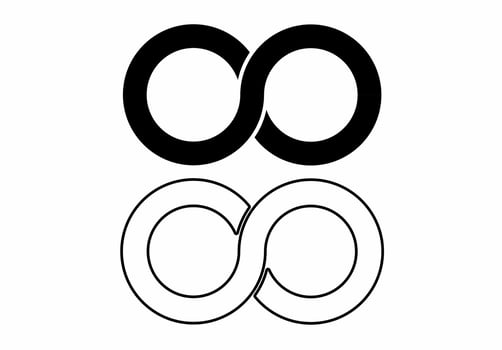 infinity icon set isolated on white background vector