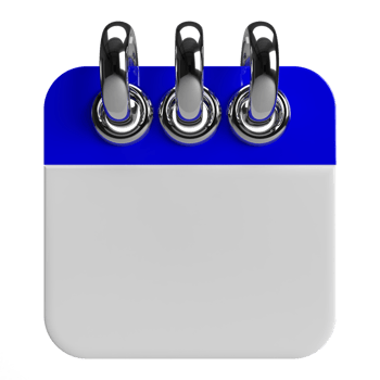 3d Blank Calendar Blue White Color PNG