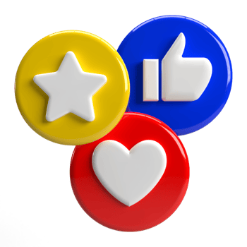 3d star Love Heart Like Hand Icon PNG
