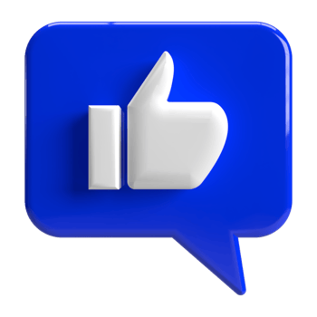 3d Like Hand with Blue Speech Bubble PNG