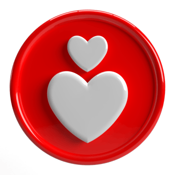 3d Love Heart with Circle Red PNG