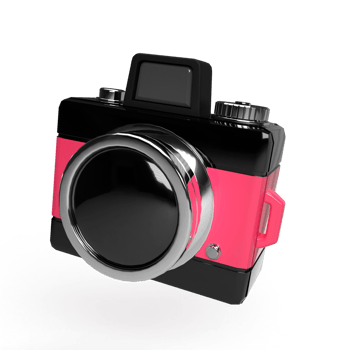 3d Camera Black and Pink color PNG