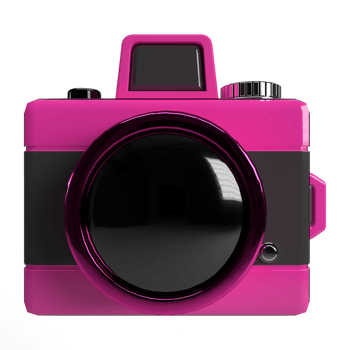 3d Camera Pink Color PNG