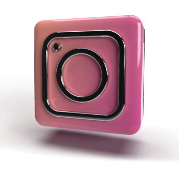 3d Instagram Logo Icon Silver PNG