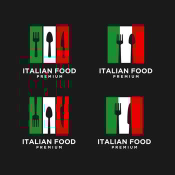 Set of Italian food vector logo design illustration