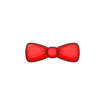 Red cartoon bow tie vector icon on white background