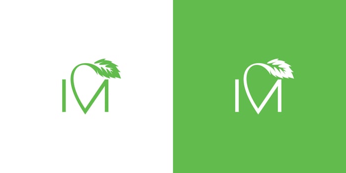 Modern and natural letter M initials logo design 3 vector