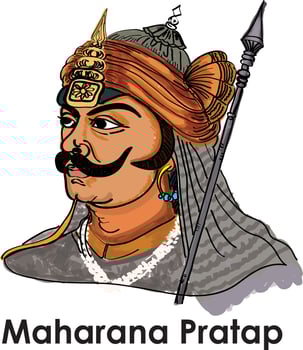 illustration of Maharana Pratap, Maharana Pratap Jayanti, Rajput king of Mewar vector