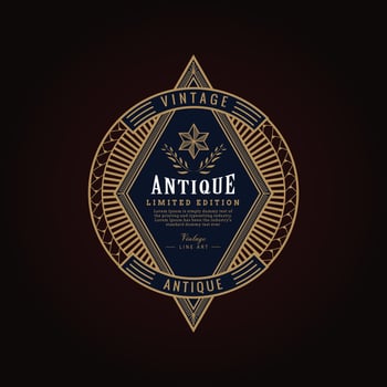 Luxurious vintage logo, Premium vintage logo, sign, signature, symbol, luxury high quality logo. Luxury jewelers shop vector logo design. golden logo. premium logo