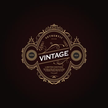 Luxurious vintage logo, Premium vintage logo, sign, signature, symbol, luxury high quality logo. Luxury jewelers shop vector logo design. golden logo. premium logo