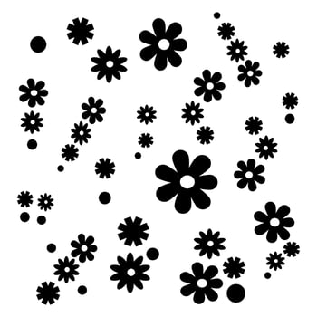 Black Daisy Flowers Silhouette elements. Vector illustration about nature.