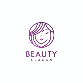 Beauty woman fashion logo vector