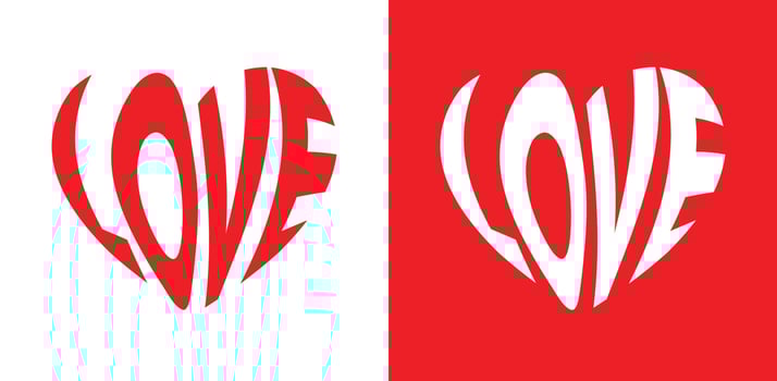Love in Heart Enclosed. Vector Illustration