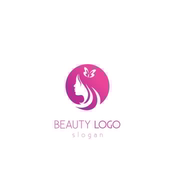 Beauty woman fashion logo vector