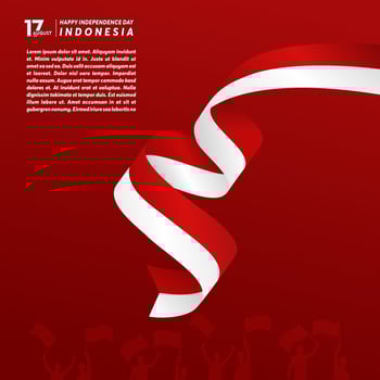 17 august. Happy Independence Day Republic Of Indonesia, Background Design vector