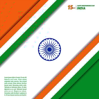 15 August, Happy Independence Day Republic Of India, Background Design vector