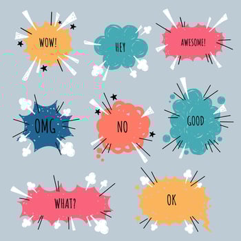 collection set of hand drawing frame border, blank speech bubble balloon, think, speak, talk, text box, banner, flat, design, vector illustration