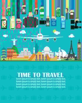 Time to travel,around the world.Lorem ipsum is simply text vector