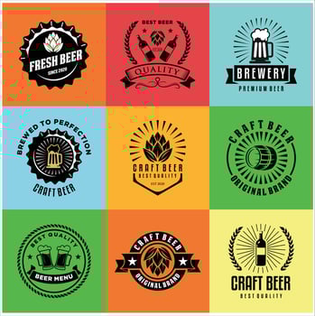 Craft Beer badge. Vector illustration. Vintage design for bar